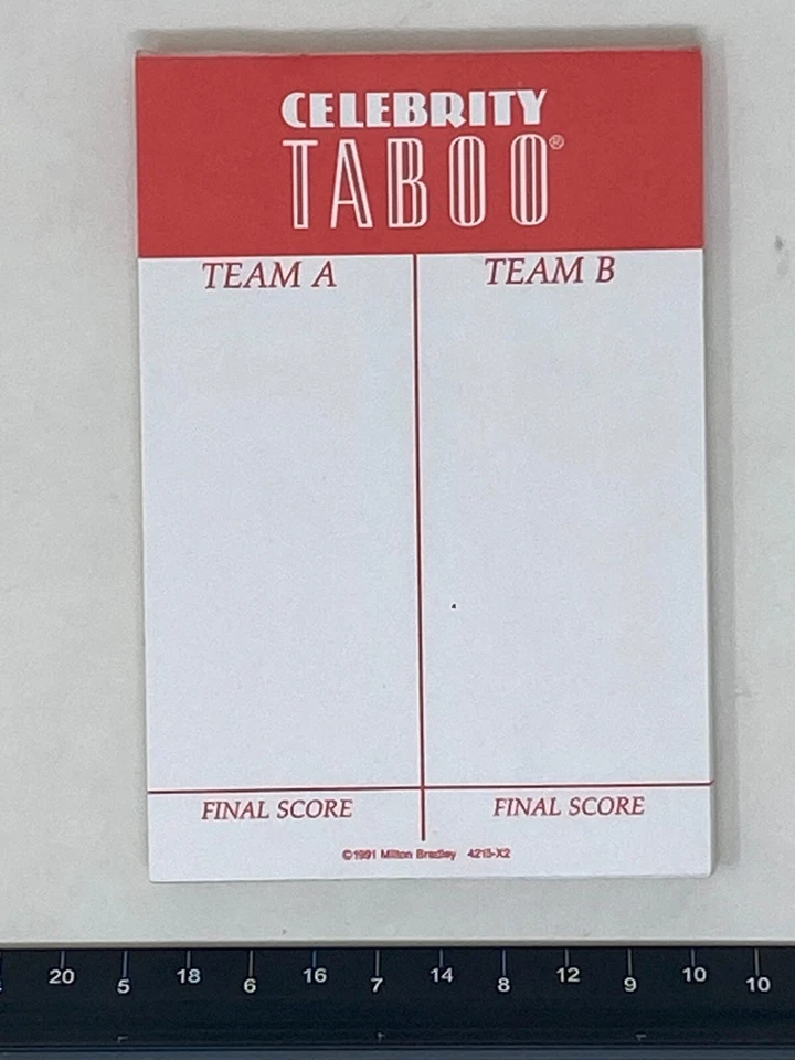 Celebrity Taboo 1991 Juego de Mesa Score Pad Repuesto - ¡SOLO! - En muy buen estado Foto 1 de 1