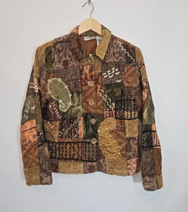 Chaqueta Drapers & Damons Petites 5 Botones Forrado Tapiz Retazos Talla Mediana P - Imagen 1 de 14