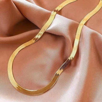 Collar de cadena de espiga de oro de 5 mm de plata de ley 925 hecho en Italia de 16"-24" Foto 1 de 4