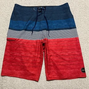Pantalones Cortos O'Neill Para Hombres Talla 31 Multicolor Rayas Exterior Playa Entrepierna 10" - Imagen 1 de 9