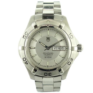 TAG HEUER AQUARACER CALIBRE 5 WAF2011 AUTOMATIC SILVER DIAL STAINLESS STEEL - Picture 1 of 8