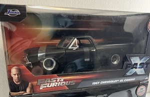 Chevrolet El Camino 1967 auto fundido a presión Fast & Furious negro mate Jada nuevo sin usar, en caja e - Imagen 1 de 8