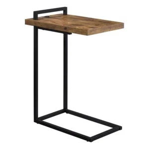Coaster Maxwell Metal C-shaped Accent Table with USB Charging Port Brown - Picture 1 of 4