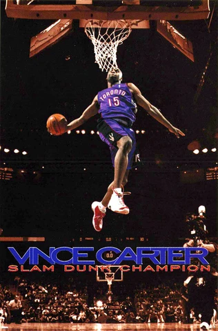 Vince Carter NBA SLAM-DUNK CHAMP 2000 Toronto Raptors Original 23x35 Wall POSTER Cover