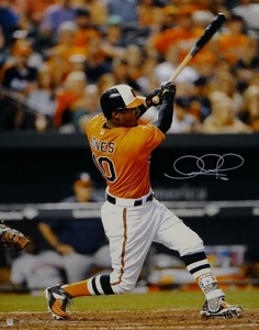 Adam Jones Signed Orioles 16x20 Swinging Vertical Photo- Fanatics Authenticated - Picture 1 of 7