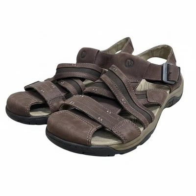 Sandalias de pescador de cuero marrón Merrell Espresso para hombre talla 13 zapatos para exteriores Foto 1 de 4