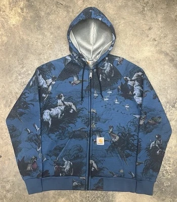 Rare Carhartt WIP Duck Hunting Pattern Printed Car-luxed Hooded Zip Up Jacket - Image 1 of 4