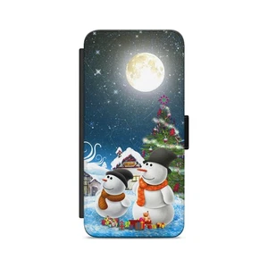 Weihnachten Schneemann Weihnachtsgeschenk Cartoon Flip Wallet Handyhülle für Samsung Modelle - Bild 1 von 4