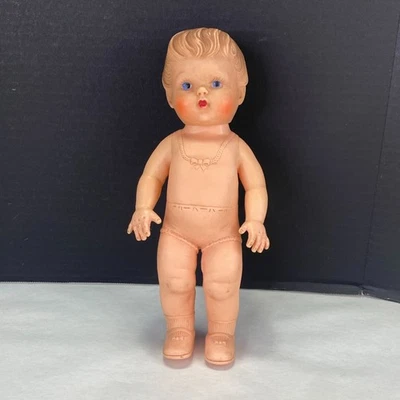 Vintage Eegee Molded Hair Rubber Girl Cuddle Bun 10 Inch Doll - Image 1 of 4
