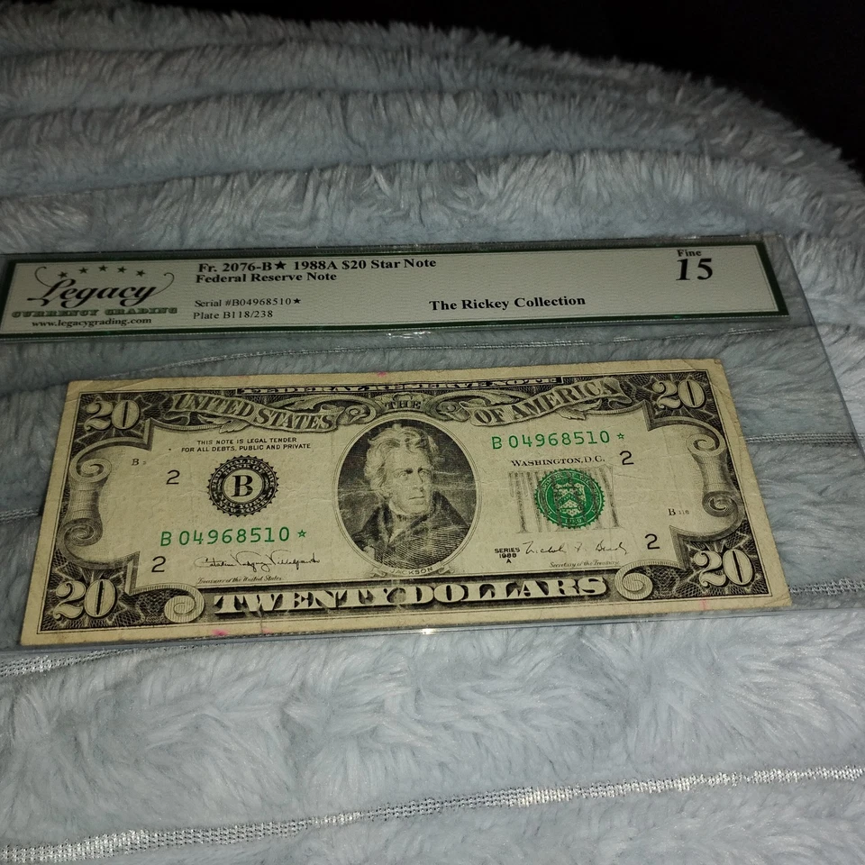1988a $20 Federal Reserve Star Note Wash DC Rickey Collection Legacy 15 Fine - Image 1 of 4