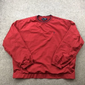 Vintage Polo Golf Ralph Lauren Pullover Herren XL rot Windbreaker Jacke 1/4 Zip - Bild 1 von 9