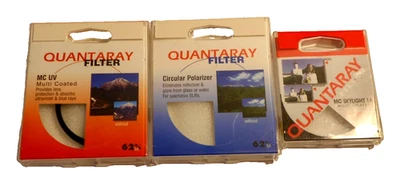 Quantaray Photo & Video Filter MC UV MULTI COATED 62mm & 2 Filter Boxes 58/62 mm - Image 1 of 4