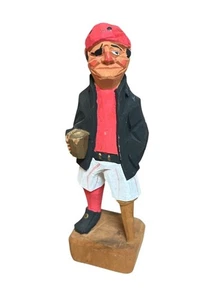 Figura pirata vintage tallada a mano madera arte popular MCM - Imagen 1 de 5