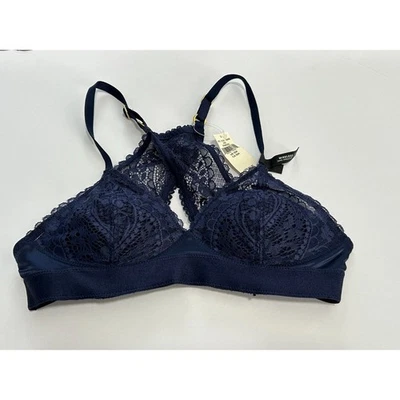 Nuevo con etiquetas Sujetador push up inalámbrico de encaje cachemira azul marino Aerie para mujer talla 32A Foto 1 de 4