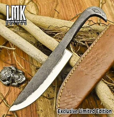 Тактический коллекционный железнодорожный нож ручной работы LMK AUS-10 из стали с углеродистой гравировкой - Изображение 1 из 4