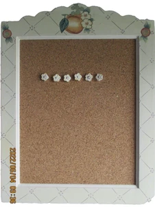 Pfaltzgraff Peach Hang Message Bulletin Board Kitchen Pushpins 13.5x10.5"Vintage - Picture 1 of 5
