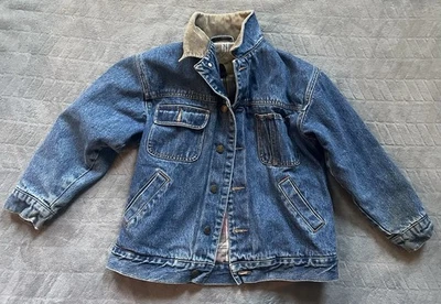 GH Bass Denim Jacket Girls XL 12 Trucker Plaid Lined Button Pockets Outdoor - Image 1 of 4