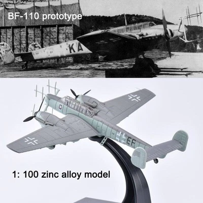 1:100 Modellino Militare Die-Cast - Messerschmitt Bf 110 Aereo (Luftwaffe WWII) - Immagine 1 di 4
