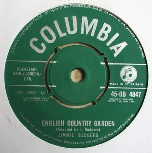 Jimmie Rodgers - 7" -  English Country Garden - 1961 - Columbia 45-DB 4847 - VG - Picture 1 of 2