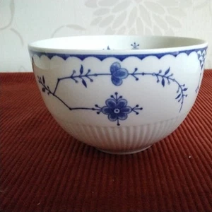 Furnivals Blue Denmark Open Sugar Bowl fluted sides vintage - Picture 1 of 5