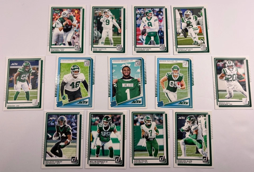 🟢⚪️🟢 2025 DONRUSS NEW YORK JETS COMPLETE BASE TEAM SET (13 CARD LOT)🟢⚪️🟢 - Image 1 of 1