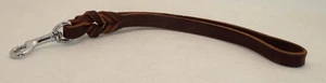 Gedrehte Leder Hundeleine mit Metallhaken; 11 1/2" Zoll lang geflochten; Schlaufenende - Bild 1 von 3
