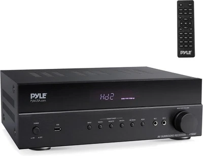 Pyle 5.2 Channel Hi-Fi Home Theater Receiver - 1000W MAX Wireless BT Black  - Image 1 of 4