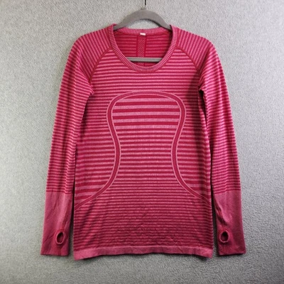 Top Lululemon para mujer 10 Swiftly Tech manga larga jaspeado Berry Rumble sin costuras Foto 1 de 4