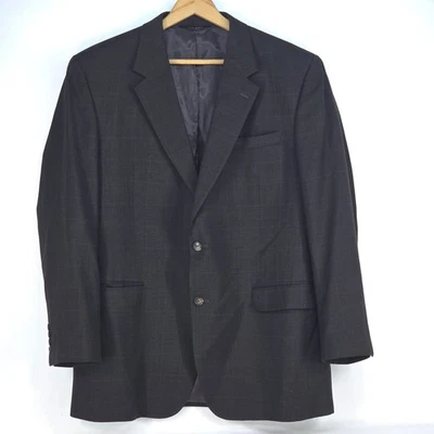 Chaqueta Abrigo Deportivo Jos A Bank 100% Lana 46L Gris Oscuro Cuadros Ventana Foto 1 de 4