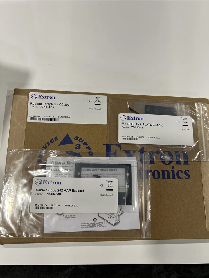 Extron Cable Cubby 202 Routing Template 70-1044-80, 70-315-11, 70-1043-01 - Image 1 of 1