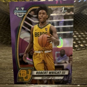 2024-25 Bowman University Chrome Robert Wright III #15 Purple Lava Refractor RC - Bild 1 von 2