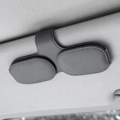 Soporte universal para para sol de coche soporte magnético de cuero clip para colgar gafas Foto 1 de 4