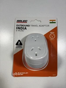 Arlec Double outlet Outbound travel adaptor for India St Africa Type D 68 grams - Picture 1 of 3