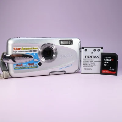Pentax Optio W30 7.1MP Compact Underwater Digital Camera Silver Tested - Image 1 of 4
