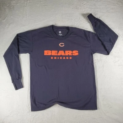 Vintage Chicago Bears Long Sleeve Shirt Blue NFL Apparel Mens Medium - Image 1 of 4