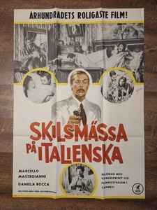 Skilsmassa Pa Italienska (DIVORCE ITALIAN STYLE) Super RARE SWEDISH 1962 Poster - Picture 1 of 14