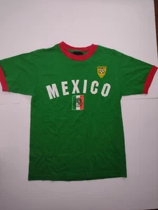 Y2K MEXICO GREEN RINGER YOUTH GRAPHIC TEE YOUTH SIZE M  - Picture 1 of 5