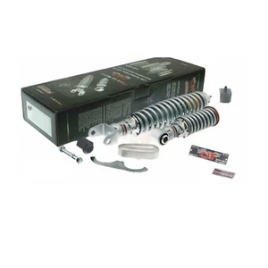KIT COMPLETO AMMORTIZZATORI CARBONE REGOLABILI GRIGI PER VESPA 50-90-125 - Imagen 1 de 1