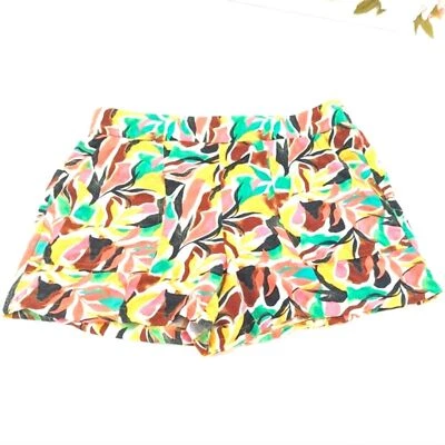 Nine West Tropical Beach Colorful Print Pull on Elastic Waist Shorts Size M/L - Image 1 of 4