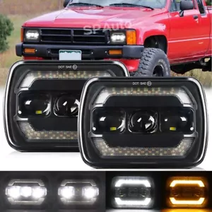 2PCS 7x6" 5X7" LED Headlights Hi/Lo Beam w/DRL For Toyota Tacoma 4Runner Pickup - Picture 1 of 9