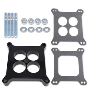 1" Ported/4 Hole Phenolic Carburetor Spacer 4BBL Holley AFB Edelbrock QFT Carb - Picture 1 of 4