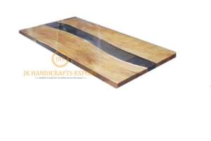 Ocean design Epoxy  Resin Walnut Wooden Table top rectangle Table Custom order - Picture 1 of 6