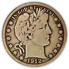 1912-D Barber Half Dollar Coin Choice Fine F+/VF #60