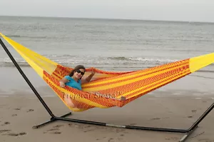 Sleep Cozy for TWO in this NEW Handmade Mayan Mexican COTTON FAMILY HAMMOCK - Picture 1 of 5