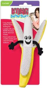 KONG Better Buzz Banana Crinkle Kick & Play Durable Catnip Cat Toy - Picture 1 of 12