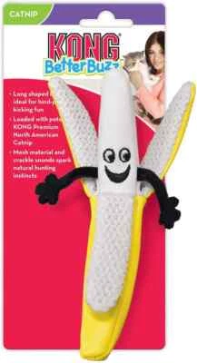 KONG Better Buzz Banana Crinkle Kick & Play Durable Catnip Cat Toy - Image 1 of 4