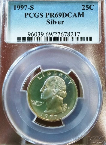 1997-S  USA QUARTER  PCGS PR69DCAM  SILVER  A++ Cover