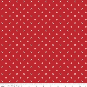 RBD - Wide Back Bee Dots ~ WB14183 Schoolhouse Red - per half yard - Picture 1 of 1