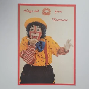 Hugs And Kisses From Tennessee Clown Vintage Continental Chrome Postcard - Picture 1 of 6