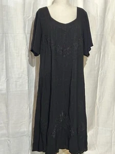 Holy clothing Flowy Black Goth Inspired Embroidered Dress Size 3x - Picture 1 of 12